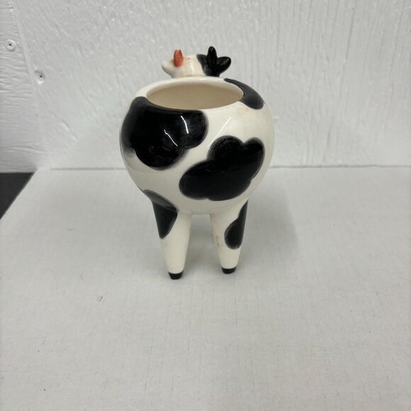 Small Ceramic Pottery Cow Mini Succulent Air Plant Pot Planter Farmhouse Kitsch - Picture 8 of 9